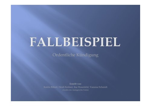 Präsentation zum Thema Kündigung als PDF-Datei - Konrad-Zuse ...