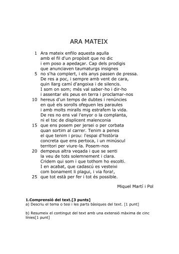 28.ARA MATEIX. un poema de Miquel Martí i Pol - Viure en valencià ...