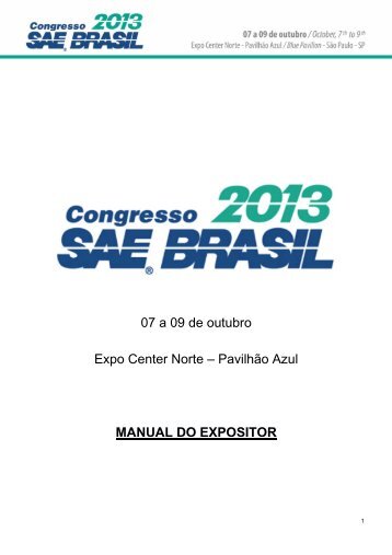 Congresso 2013 - Manual do Expositor 1ª versão (Rev ... - SAE Brasil