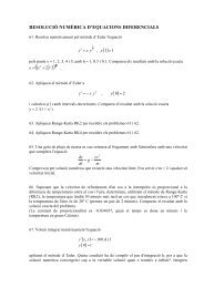 RESOLUCIÓ NUMÈRICA D'EQUACIONS DIFERENCIALS