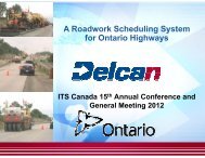 A Roadwork Scheduling System for Ontario Highways - (ITS) Canada