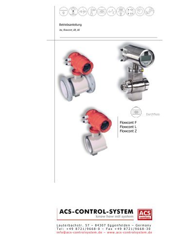 Bedienungsanleitung - ACS-CONTROL-SYSTEM Gmbh