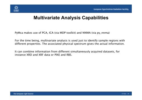 PyMca, Hyperspectral Data and HDF5 - ESRF