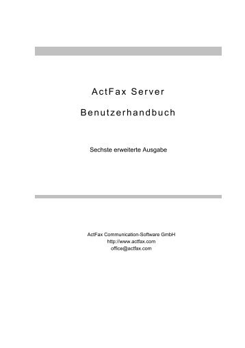 ActiveFax User's Manual German - ActFax