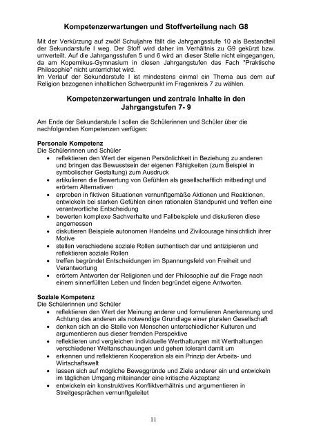 Schulinterner Lehrplan - Kopernikus-Gymnasium Ratingen-Lintorf