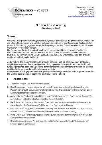 Schulordnung - Kopernikus-Realschule