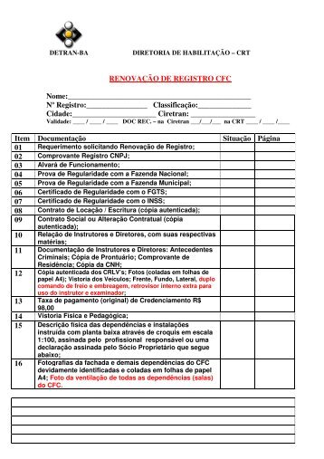 Doc. Renovação Registro CFC - Sindauto Bahia