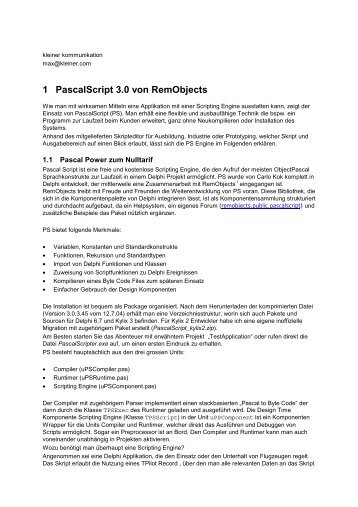 Pascal Script in Systemen integrieren - softwareschule.ch