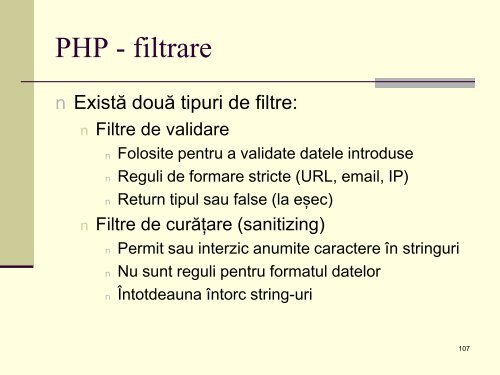 De ce PHP? - Universitatea din Oradea