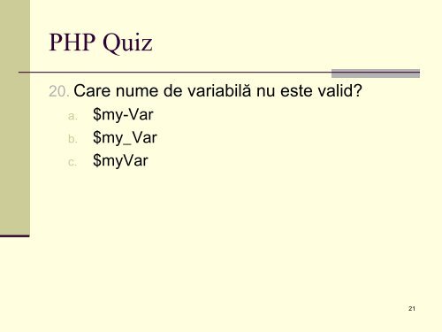 De ce PHP? - Universitatea din Oradea