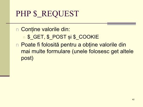 De ce PHP? - Universitatea din Oradea