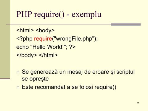 De ce PHP? - Universitatea din Oradea