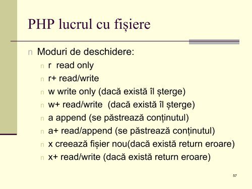 De ce PHP? - Universitatea din Oradea