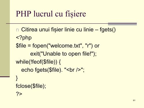 De ce PHP? - Universitatea din Oradea