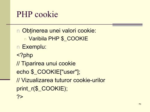 De ce PHP? - Universitatea din Oradea