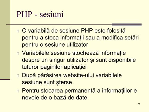 De ce PHP? - Universitatea din Oradea