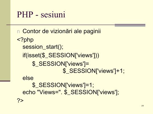 De ce PHP? - Universitatea din Oradea