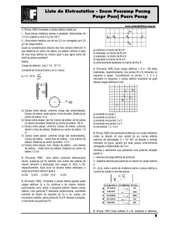 Enem Puccamp Pucmg Pucpr Pucrj Pucrs Pucsp - Aulas de Física