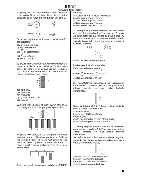 Enem Puccamp Pucmg Pucpr Pucrj Pucrs Pucsp - Aulas de Física