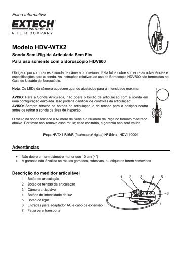 Modelo HDV-WTX2 - Extech Instruments