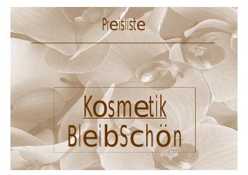 Preisliste - Kosmetik BleibSchÃ¶n