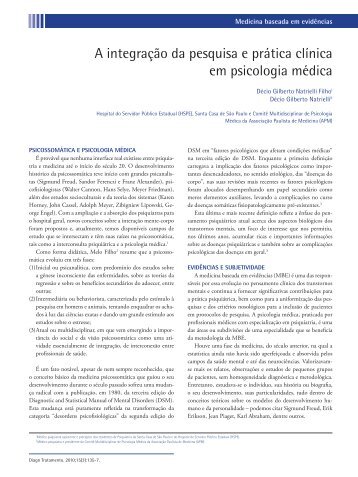 A integração da pesquisa e prática clínica em psicologia médica