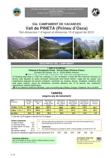 Vall de PINETA (Pirineu d'Osca) - Centre Excursionista de Catalunya