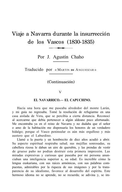 Viaje Navarra la insurrección los vascos: (1830-1835)