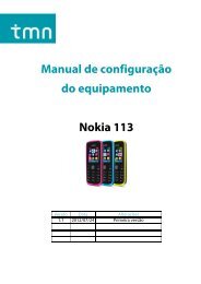 Manual de configuração do equipamento Nokia 113 - TMN