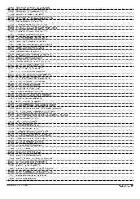 Relação das Inscrições Deferidas - Advise