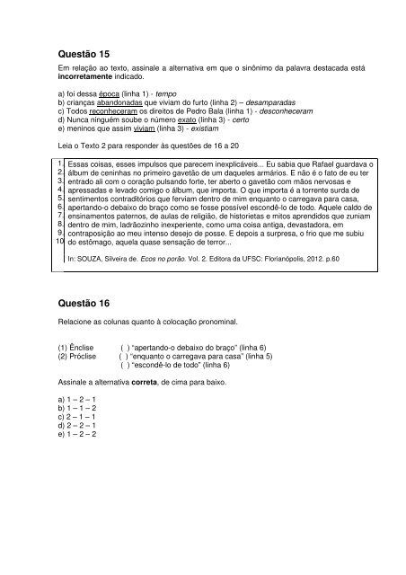 Prova de Matemática, Português e Redação - Udesc