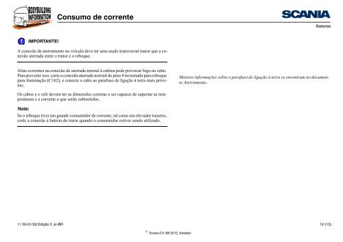 Consumo de corrente Informações gerais sobre consumo ... - Scania