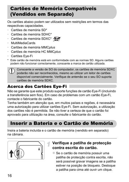 Manual do Utilizador da Câmara