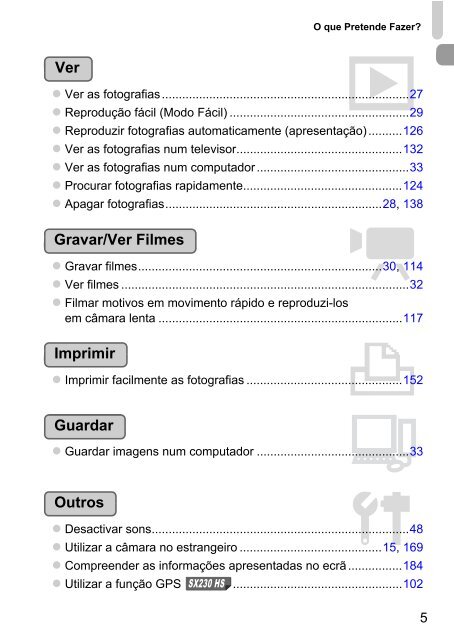 Manual do Utilizador da Câmara