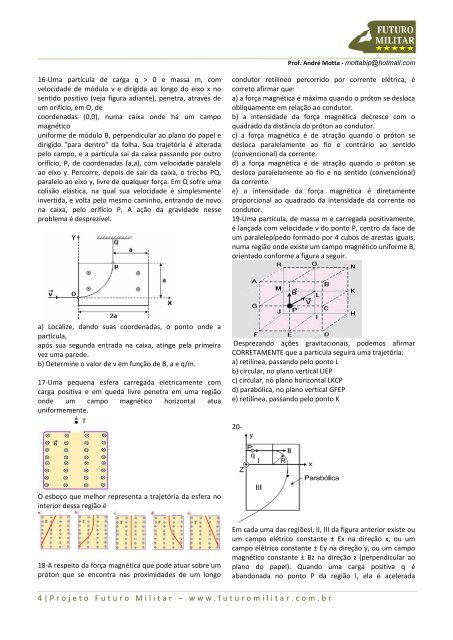 Exercícios de Física Eletromagnetismo – Lista 2 - Futuro Militar