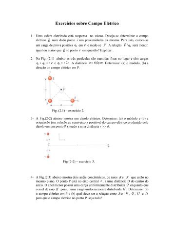 Exercícios sobre Campo Elétrico