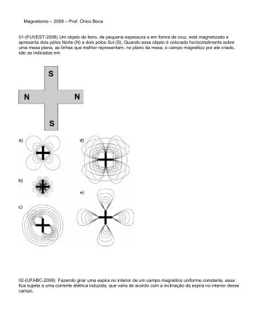 Magnetismo 2008 Prof. Chico Boca 01-(FUVEST-2008) Um objeto ...