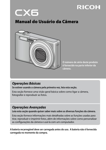 RICOH CX6 Camera User Guide