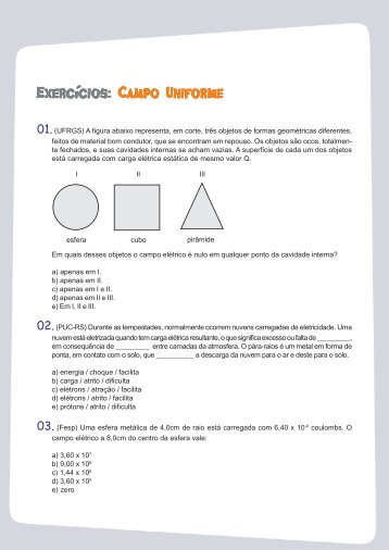 Exercícios:C ampo Uniforme - VestibularBR