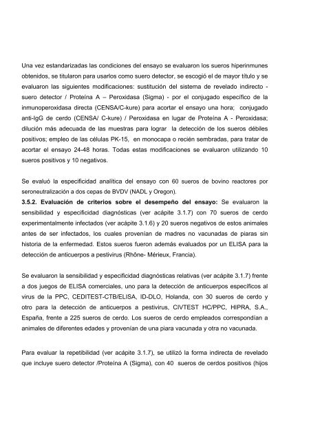 peste porcina clasica: diagnostico y caracterizacion ... - Inicio - CENSA