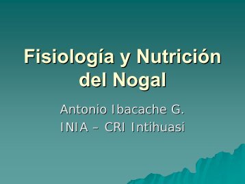 Fisiología y Nutrición del Nogal - Chilenut