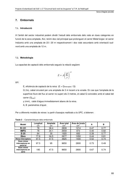 aigües pluvials - Ajuntament de Palafrugell