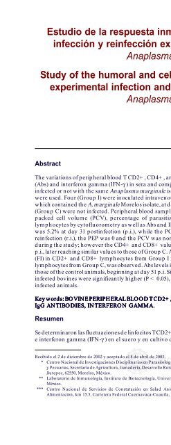Estudio de la respuesta inmune humoral y celular ... - edigraphic.com