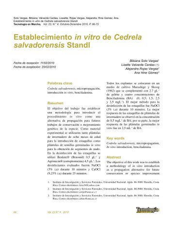 Establecimiento in vitro de Cedrela salvadorensis Standl - Inisefor ...