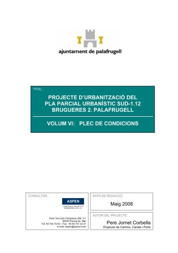 VI. Plec de Condicions - Ajuntament de Palafrugell