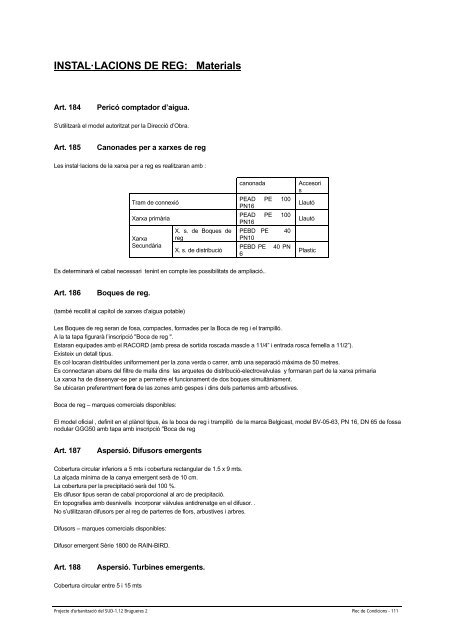 VI. Plec de Condicions - Ajuntament de Palafrugell