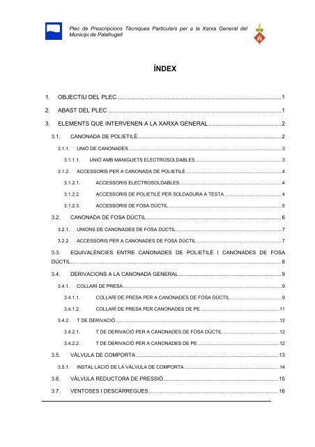 VI. Plec de Condicions - Ajuntament de Palafrugell