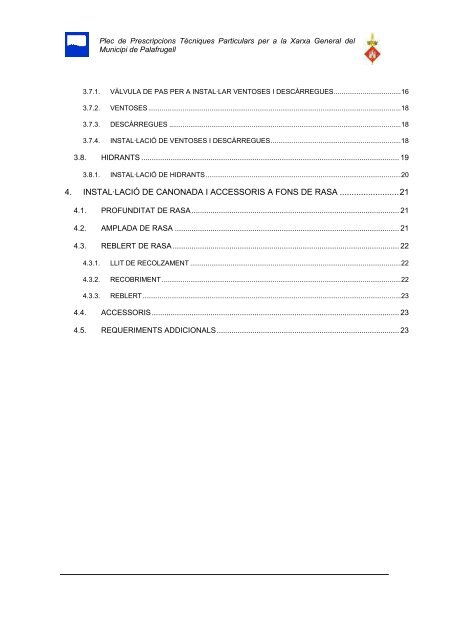 VI. Plec de Condicions - Ajuntament de Palafrugell