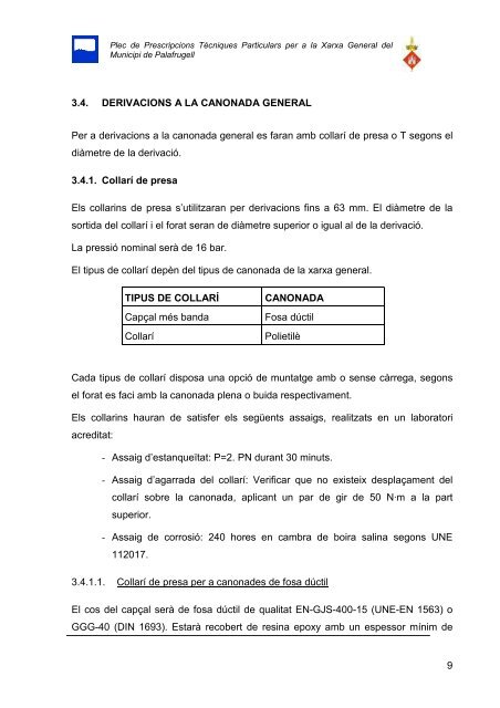 VI. Plec de Condicions - Ajuntament de Palafrugell