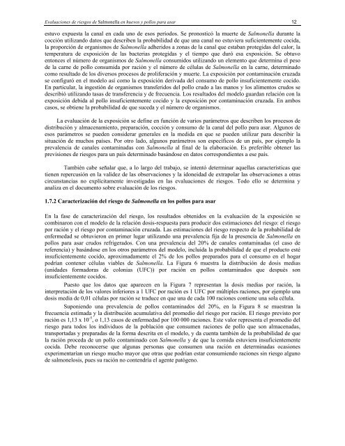 Evaluaciones de riesgos de Salmonella en huevos y pollos